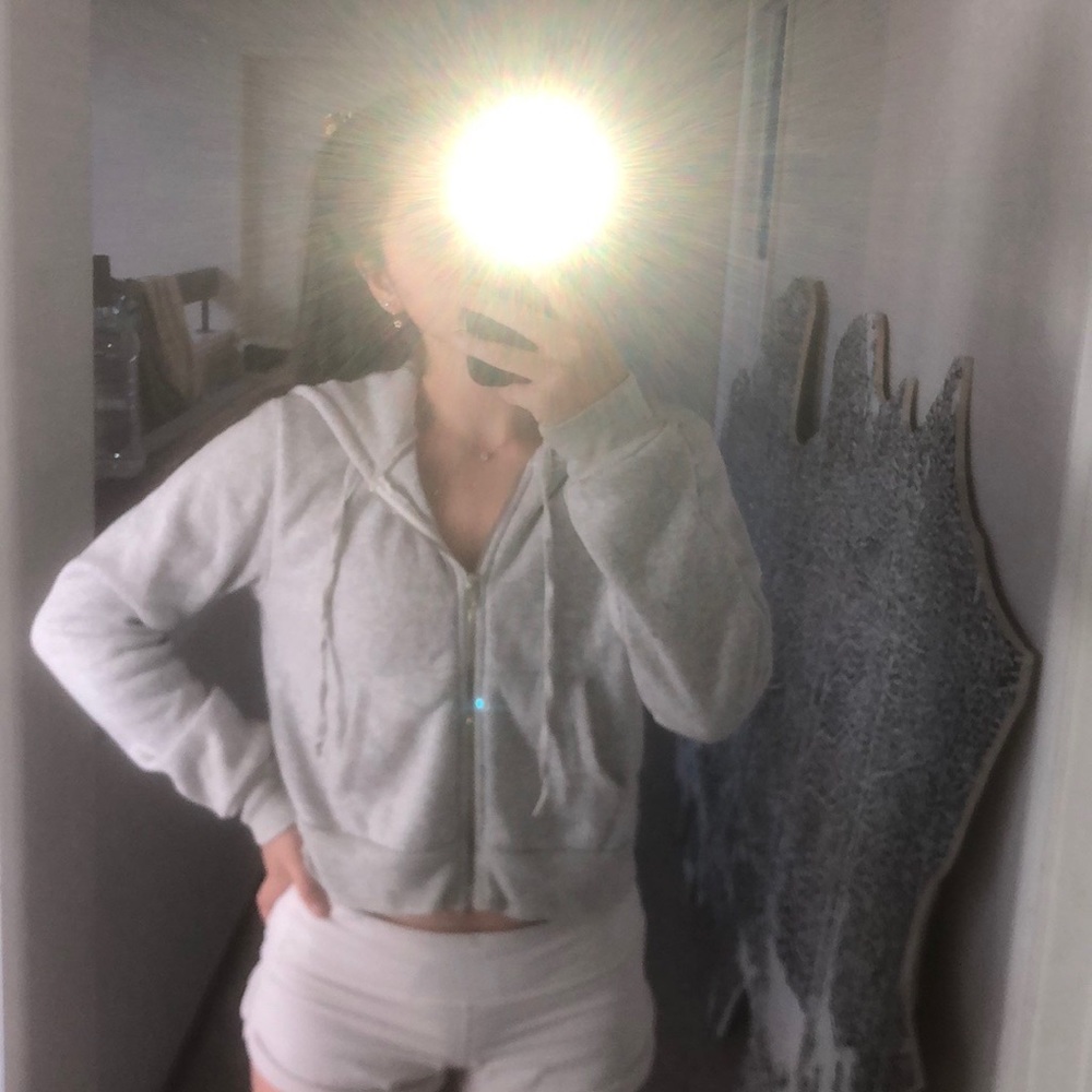 brandy melville grey cropped hoodie